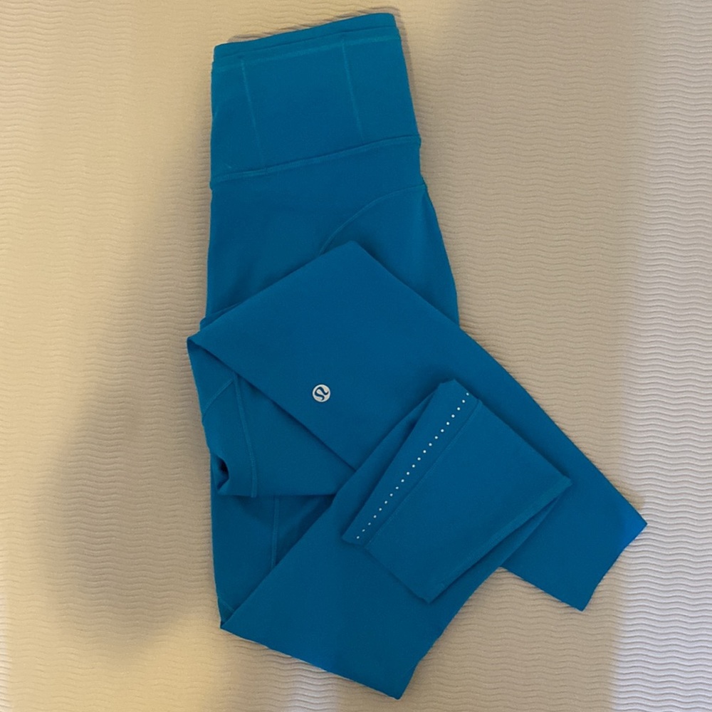 Lululemon Fast and Free Hawaiian Blue High-Rise Asia Fit 24”